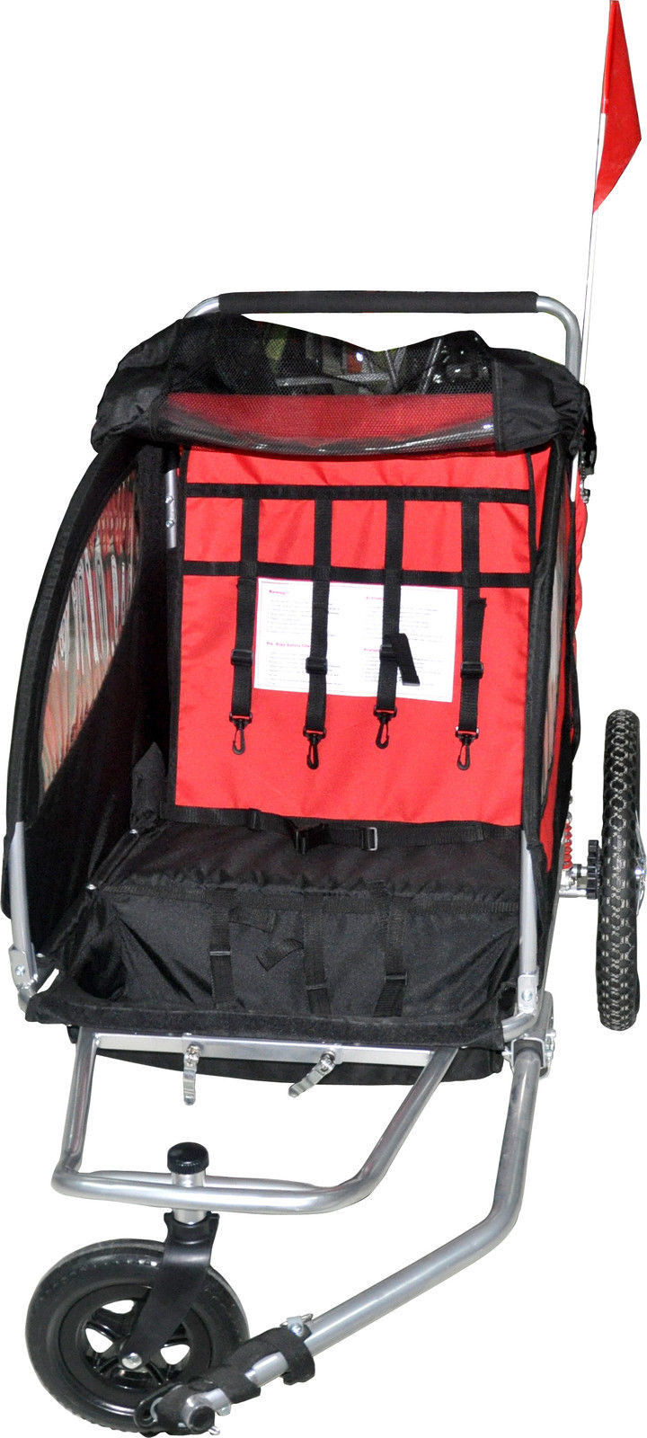 Double Swivel Red 3in1 Bicycle Bike Trailer Baby Stroller Jogger