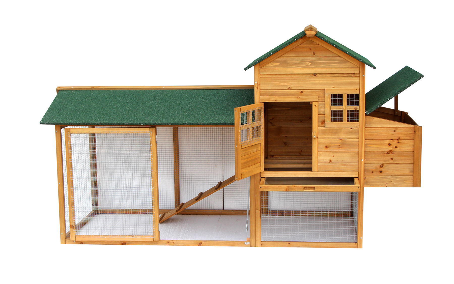 Lovupet Hühnerstall Kaninchenstall Kleintierstall doppelstöckiger Natur